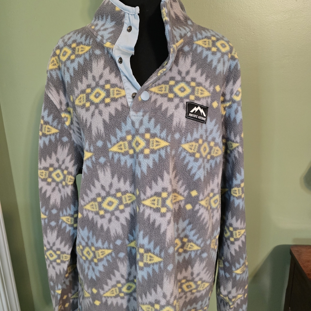 Mountain Peaks Gray and Yellow Men's Cardigan